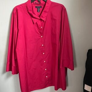 Wrinkle-free Land’s end Vibrant Pink Button-Down Shirt